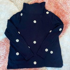 Loft, Size MP, Navy Blue Polka Dot Sweater NWOT
